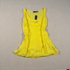 NEW women's yellow flowy cami top medium M modest the limited layered